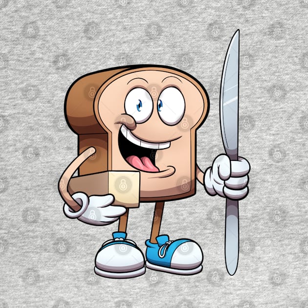 Bread Character With Knife And Butter by TheMaskedTooner